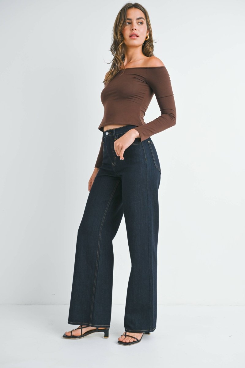 JBD Very Dark Denim Wide Leg Jeans – Ex-voto