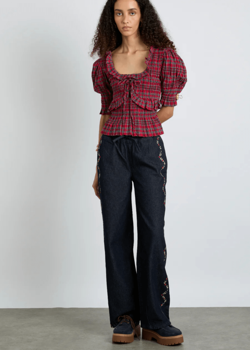 Jeans Rafe Broderies Damson Madder - Ex - voto