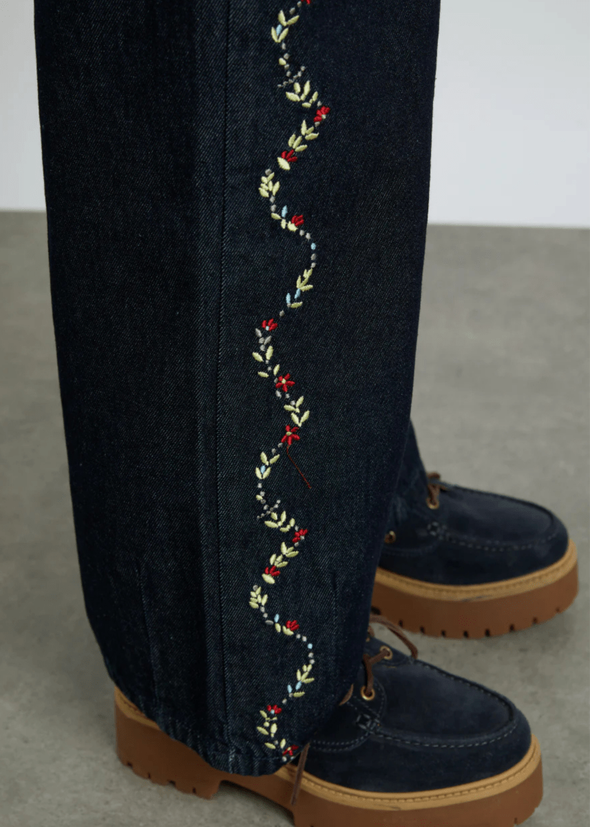 Jeans Rafe Broderies Damson Madder - Ex - voto