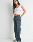 Jeans Taille Basse Jambe Droite Denim Foncé JBD - Ex - voto