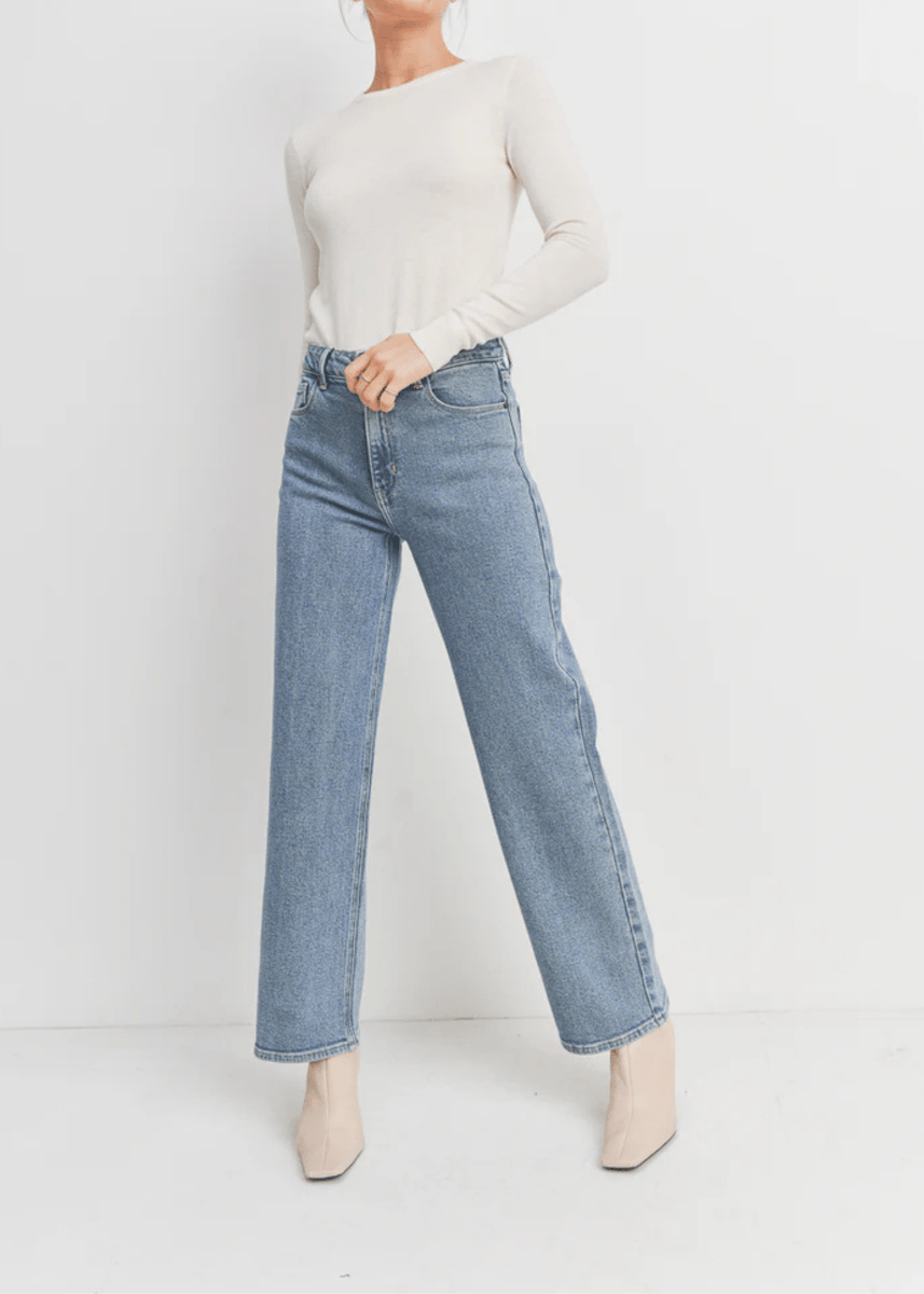 Jeans Taille Haute Droit Bleu Clair JBD - Ex - voto