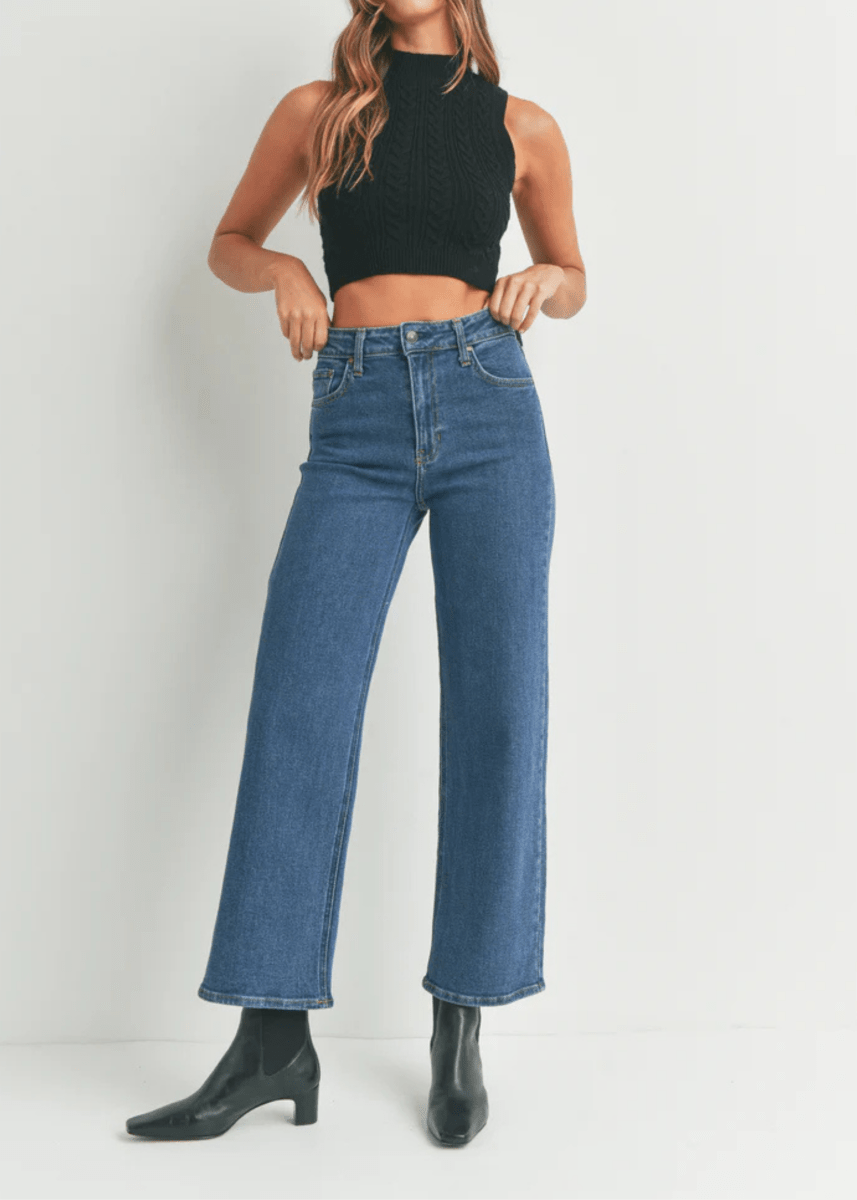 Jeans Taille Haute Droit Bleu Foncé JBD - Ex - voto