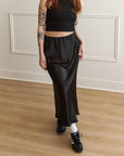 Jupe Ellie Noire Satin Dailystory - Ex - voto