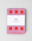 Linge Squares Lilas et Rouge WRAP - Ex - voto