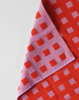 Linge Squares Lilas et Rouge WRAP - Ex - voto