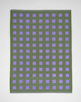 Linge Squares Olive et Lilas WRAP - Ex - voto