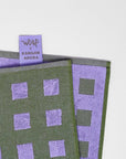 Linge Squares Olive et Lilas WRAP - Ex - voto