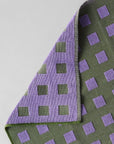 Linge Squares Olive et Lilas WRAP - Ex - voto