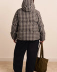 Manteau Puffer avec Capuchon Pearl Lyra Check Damson Madder - Ex-voto