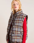Manteau Puffer Pearl Damson Madder Carreaux - Ex - voto