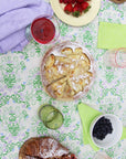 Nappe Coeur Radis Vert et Lilas E. Gravel 133 x 244cm - Ex - voto