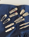 Paire de Barrettes Allongées Argentées Accity - Ex-voto