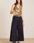 Pantalon Culotte Lotta Marine Damson Madder - Ex-voto