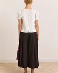 Pantalon Culotte Plissée Winona Pinstripe Damson Madder - Ex-voto
