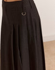Pantalon Culotte Plissée Winona Pinstripe Damson Madder - Ex-voto