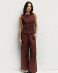Pantalon en Lin Maven Brun All Row - Ex - voto