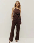 Pantalon en Lin Rosie Cacao Kuwalla - Ex - voto