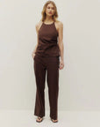 Pantalon en Lin Rosie Cacao Kuwalla - Ex - voto