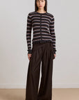Pantalon Fabia Choc Pinstripe Damson Madder - Ex - voto