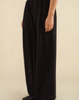 Pantalon Helena Rayures Lin Noir et Blanc NLT SOLDE - Vente Finale - Ex - voto