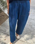 Pantalon Jardinier Denim Bleu Le Bon Shoppe - Ex-voto