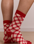 Paquet de 2 Paires de Chaussettes Gingham Damson Madder - Ex - voto