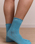 Paquet de 2 Paires de Chaussettes Pointelle Céleri et Aqua Damson Madder - Ex - voto