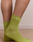 Paquet de 2 Paires de Chaussettes Pointelle Céleri et Aqua Damson Madder - Ex - voto