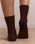 Paquet de 2 Paires de Chaussettes Pointelle Choc et Mauve Damson Madder - Ex - voto