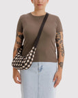 Petit Sac Croissant Baggu Blurred Gingham Brown - Ex - voto