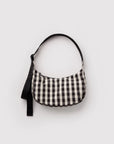 Petit Sac Croissant Baggu Gingham Noir et Crème - Ex-voto