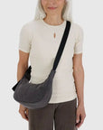 Petit Sac Croissant Baggu Washed Black Denim - Ex - voto