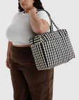 Petit Sac Nuage Carry-on Baggu Gingham Noir et Crème - Ex-voto
