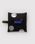 Petit Sac Réutilisable Baggu Métallique Noir à Pois Argentés - Ex-voto