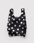 Petit Sac Réutilisable Baggu Métallique Noir à Pois Argentés - Ex-voto