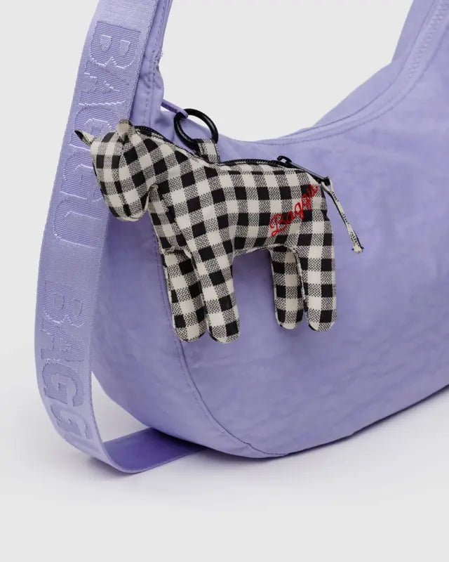 Porte - Clé Sac Cheval Gingham Noir et Blanc - Ex - voto