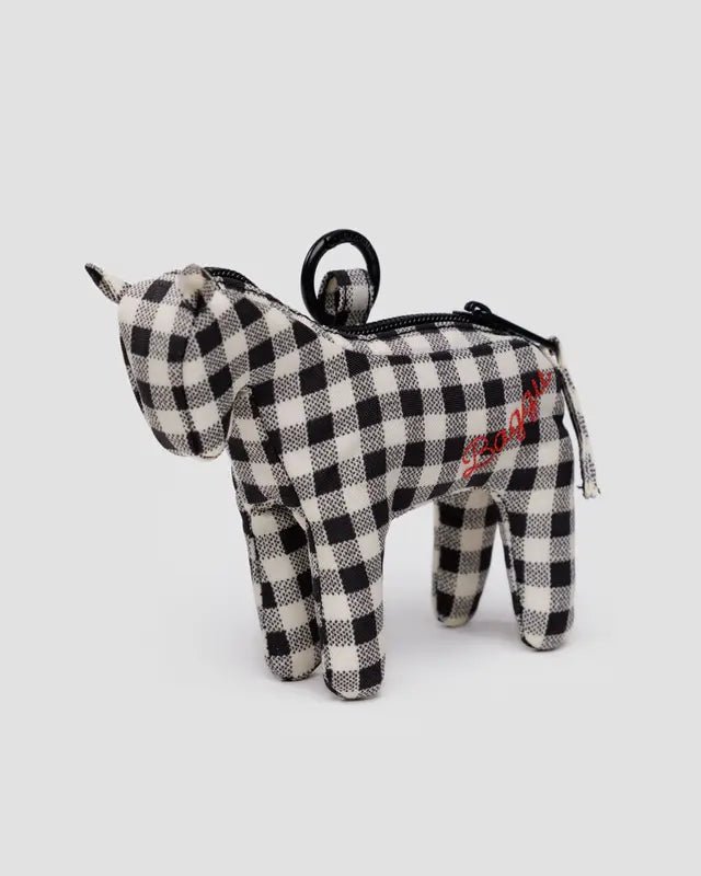 Porte - Clé Sac Cheval Gingham Noir et Blanc - Ex - voto