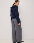 Pull à Capuchon Boutonné Grace Bleu Marin All Row - Ex-voto