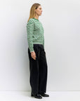 Pull Kinsley Rayures Vertes et Ivoires All Row - Ex - voto