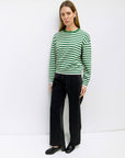Pull Kinsley Rayures Vertes et Ivoires All Row - Ex - voto