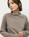 Pull Rayé Cierra Brun et Bleu All Row - Ex-voto