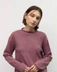 Pull Rayé Cierra Brun et Lilas All Row - Ex-voto