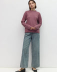 Pull Rayé Cierra Brun et Lilas All Row - Ex-voto