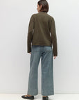 Pull Rayé Cierra Olive et Marine All Row - Ex-voto