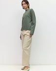 Pull Rayé Cierra Vert et Taupe All Row - Ex-voto