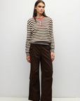 Pull Virginia Brun, Crème et Rouge All Row - Ex-voto