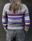 Pull Yesley Col Bateau Gris à Rayures Damson Madder - Ex-voto