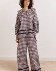 Pyjama 2 pièces Aletta Carreaux Cerise et Marines Damson Madder - Ex-voto