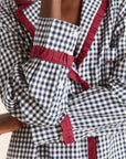 Pyjama 2 pièces Antonia Damson Madder Gingham Marine - Ex - voto