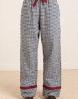 Pyjama 2 pièces Antonia Damson Madder Gingham Marine - Ex - voto